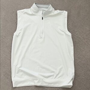 Adidas White Sleeveless Quarter-Zip Golf Vest